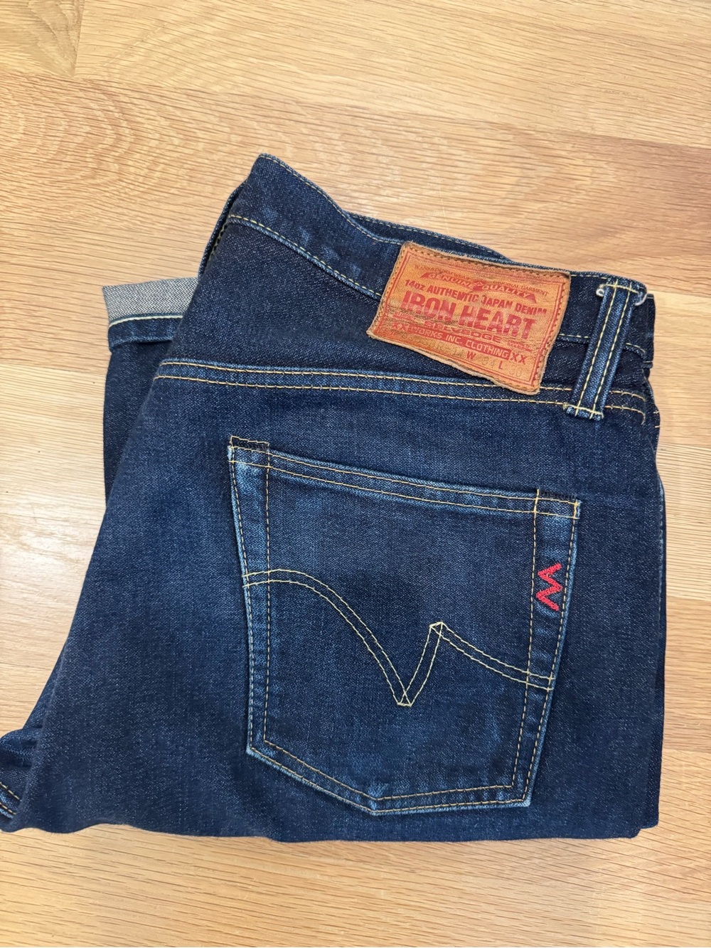 Iron Heart Men's Dark Blue Selvedge Jeans made in Japan size 34